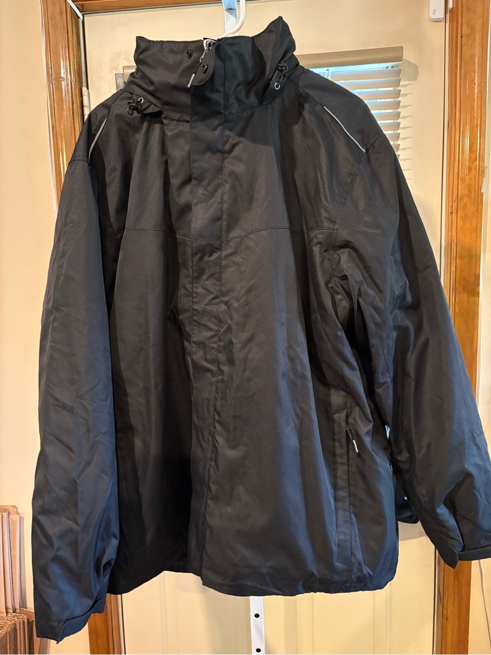 Men's Black Waterproof Hooded Jacket 2 in 1